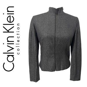 CALVIN KLEIN COLLECTION Size Small 2 Soft Light Weight Wool Blend Felt Jacket